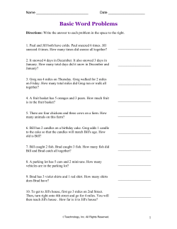 Intermediate Basic Word Problems