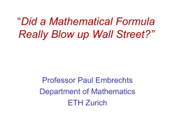 Professor Paul Embrechts