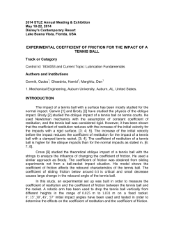 Experimental Coefficient of Friction for the Impact of a Tennis Ball