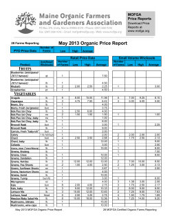 May 2013 Organic Price Report