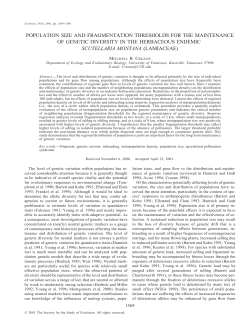 population size and fragmentation thresholds for the maintenance of