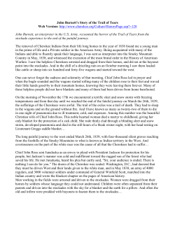 John Burnett`s Story of the Trail of Tears