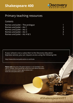 Shakespeare 400 (virtual field trip) - Primary