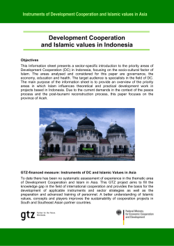 Development Cooperation and Islamic values in Indonesia