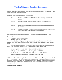 The CAS Summer Reading Component