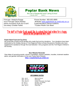 The staff at Poplar Bank would like to extend their best wishes for a