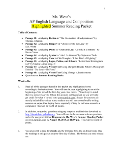 Ms. West`s AP English Language and Composition