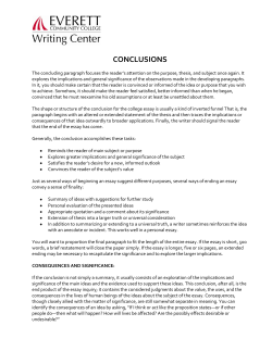 conclusions - Everett Community College