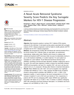 A Novel Acute Retroviral Syndrome Severity Score Predicts the Key