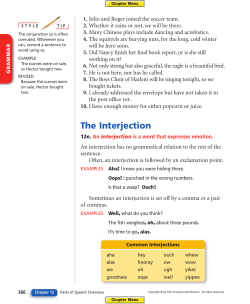 The Interjection - East Hanover Township School District