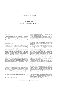 So Tasteful: A Note About Iron-Gall Ink