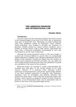 THE ARMENIAN PROBLEM AND INTERNATIONAL LAW