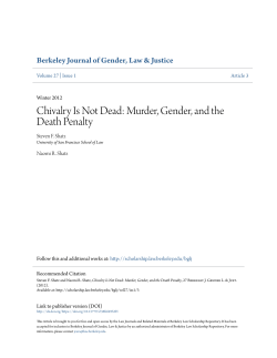 Chivalry Is Not Dead: Murder, Gender, and the Death Penalty