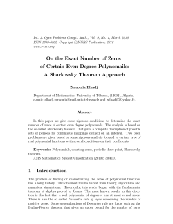 On the Exact Number of Zeros of Certain Even Degree