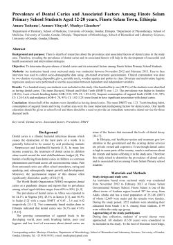 Prevalence of Dental Caries and Associated Factors Among Finote