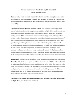 Semester Exam Review - Mrs