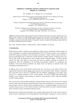 THERMAL COMFORT WITH EVAPORATIVE COOLING FOR