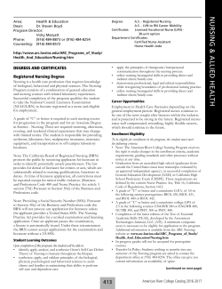 Nursing And Allied Health - American River College!