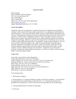 American Gothic Senior Seminar ENGL 4399.001 Fall 2010