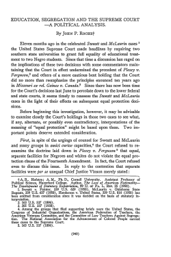 Education Segregation and the Supreme Court