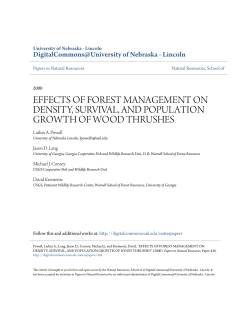 effects of forest management on density, survival, and population