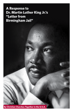A Response to Dr. Martin Luther King Jr.`s &ldquo;Letter from Birmingham