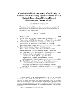 Constitutional Representations of the Family in Public Schools