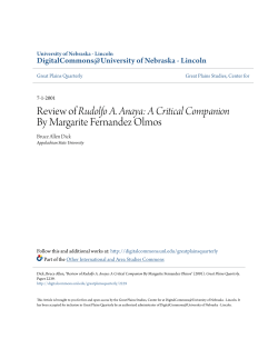Review of Rudolfo A. Anaya - DigitalCommons@University of