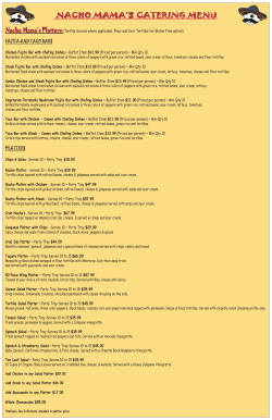 nacho mama`s catering menu