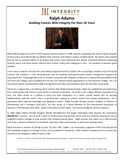 Ralph Adamo - Integrity Wealth Management