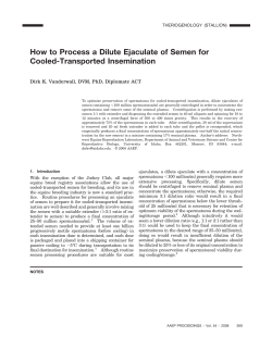 How to Process a Dilute Ejaculate of Semen for Cooled