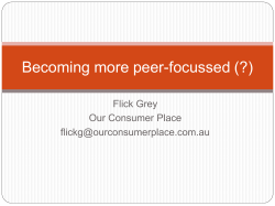 Becoming more peer-focussed