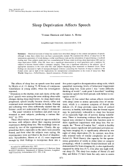 Sleep Deprivation Affects Speech