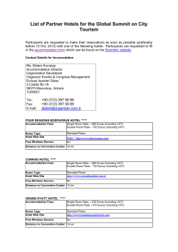 List of Partner Hotels