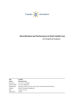 Diversification and Performance in Dutch Health