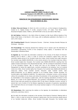 Minutes of The Extraordinary Shareholders´ Meeting