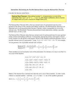 Determining the Possible Rational Roots using the Rational Root