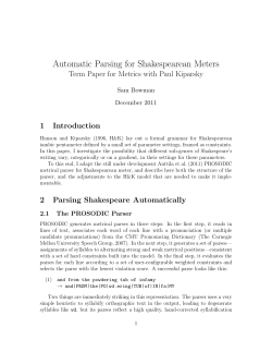 Automatic Parsing for Shakespearean Meters