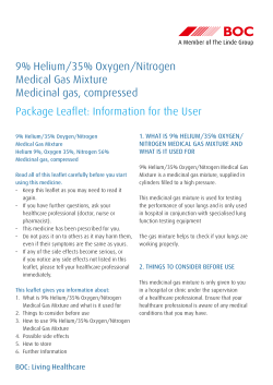 9% Helium/35% Oxygen/Nitrogen Medical Gas Mixture Medicinal