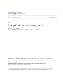 Competencies for rural nursing practice
