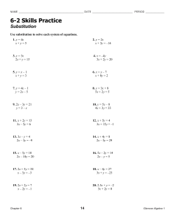 6-2 Skills Practice Substitution