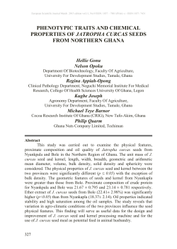 phenotypic traits and chemical properties of jatropha curcas seeds
