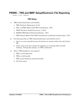 PRWIN &ndash; TRS and IMRF Setup/Electronic File