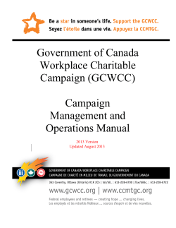 Government of Canada Workplace Charitable - gcwcc