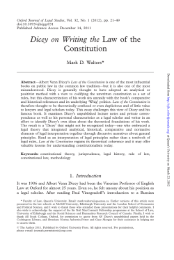 Dicey on Writing the Law of the Constitution