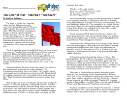 The Color of Fear - America`s "Red Scare"