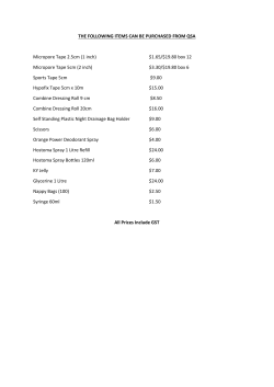 THE FOLLOWING ITEMS CAN BE PURCHASED FROM QSA