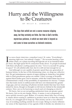 Hurry and the Willingness to Be Creatures