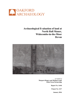 North Hall Manor Archaeological Report 2016