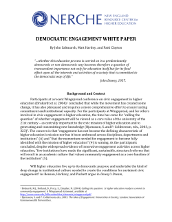 Democratic Engagement White Paper (NERCHE)